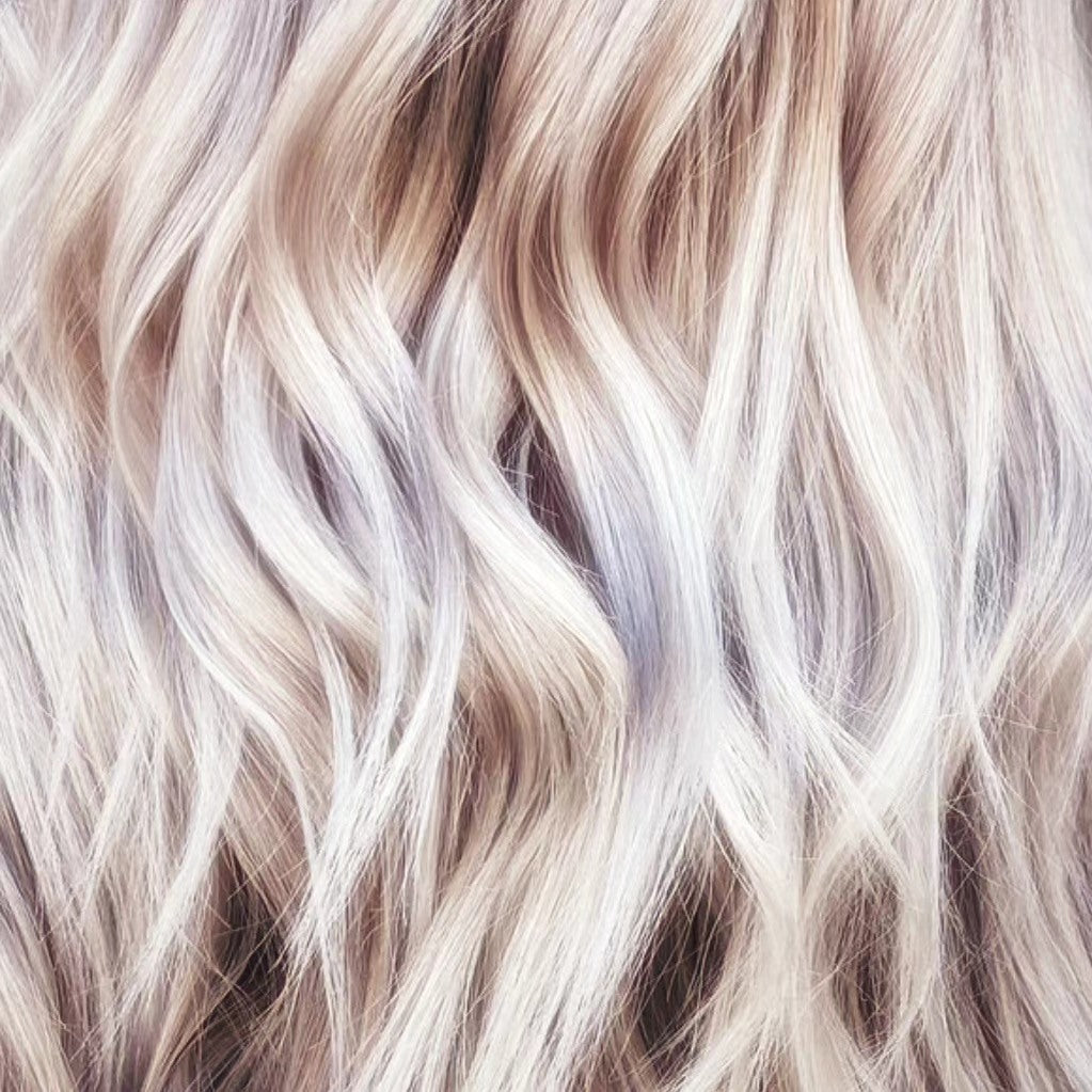 Icy platinum blonde colour correction by NED.K HAIR, mobile hairdresser Central Coast NSW