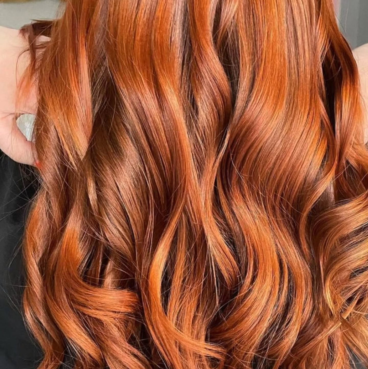 Bright copper red waves – Central Coast mobile hairdresser